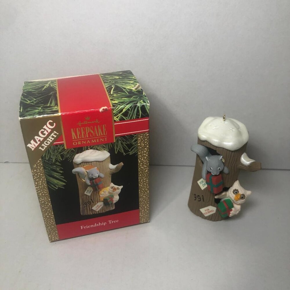 1991 Hallmark Keepsake Ornament Magic Light Christmas Friendship Tree Vintage